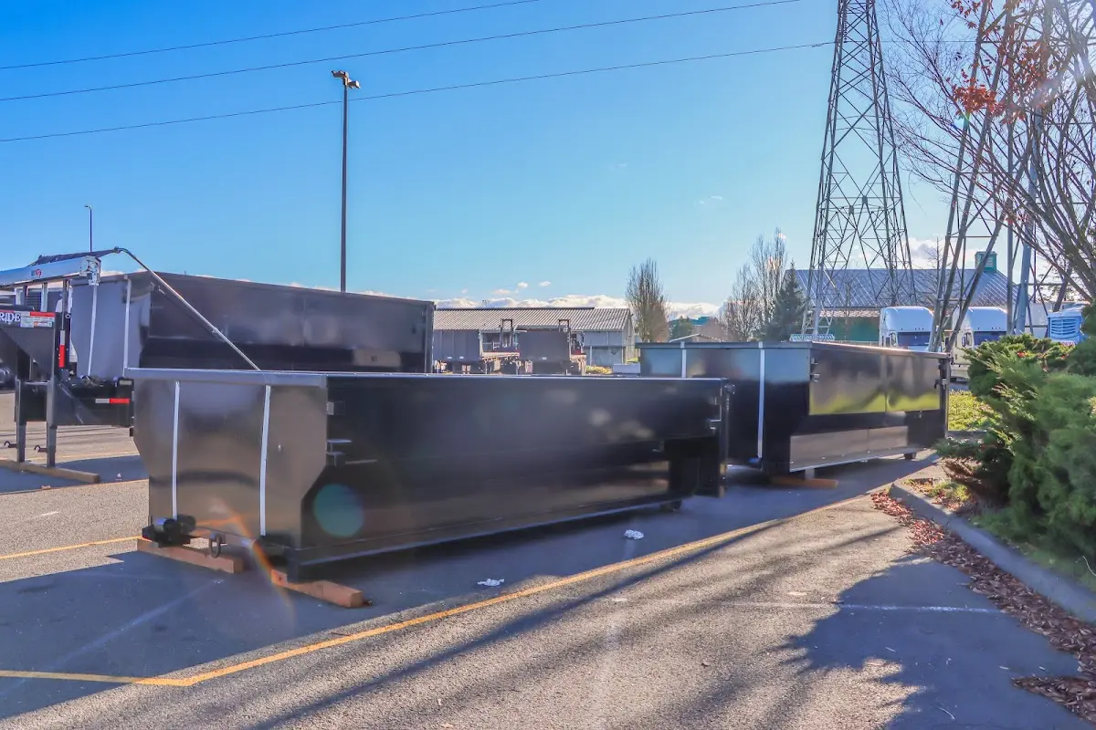 Roll-off dumpster ready for waste disposal at job site for Estate Cleanout Dumpster Rental in Vidalia